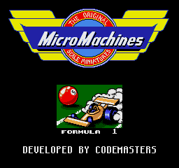 Micro Machines: Turbo Tournament 96 title screen for Sega Mega Drive
